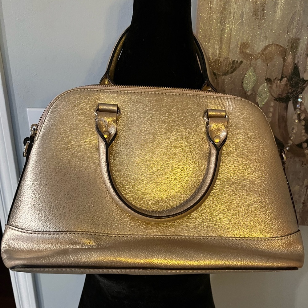 EUC Kate Spade Wellesley Rachelle Gold Leather Handbag - Picture 3 of 16